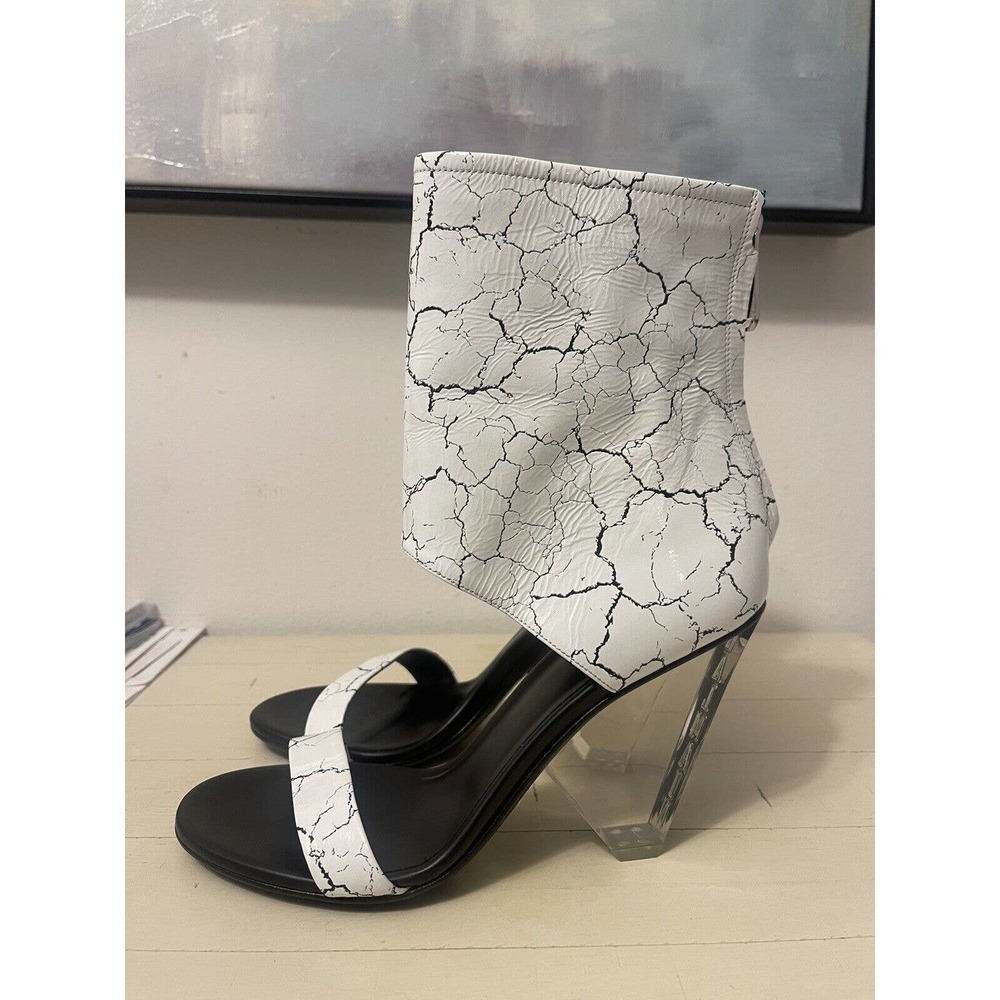 New Balmain Black and White Open Toe Booties size 39 - Picture 4 of 5